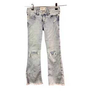 Abercrombie & Fitch kids low rise distressed jeans with raw hem size 7/8
